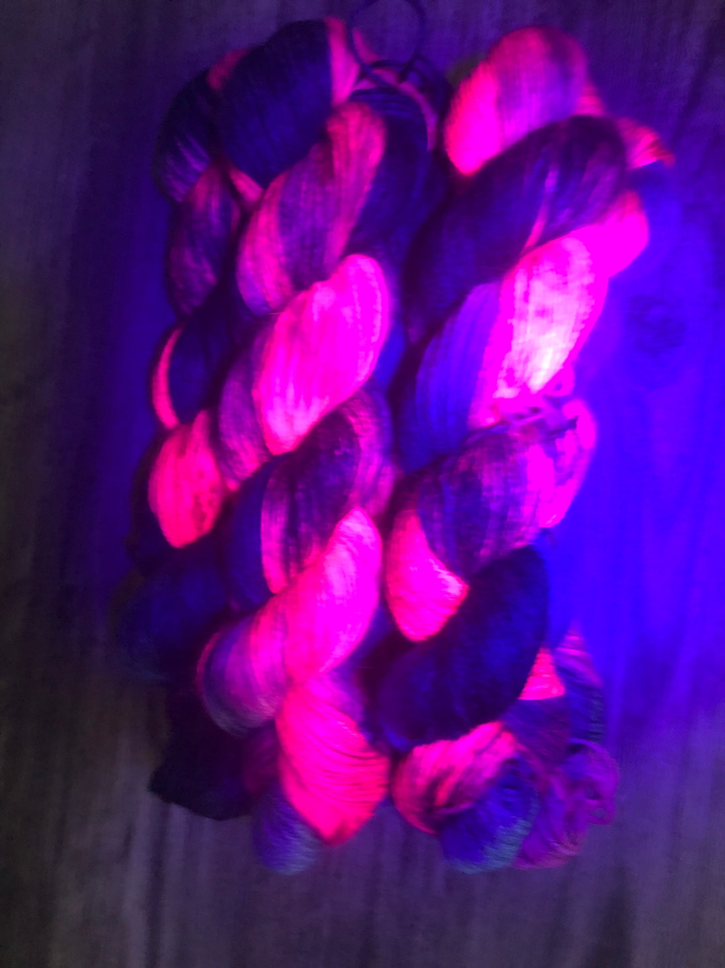 Sale!! 2023 June Mystery Yarn - Show Off - (blue light reactive)ready to ship alpaca sport weight.