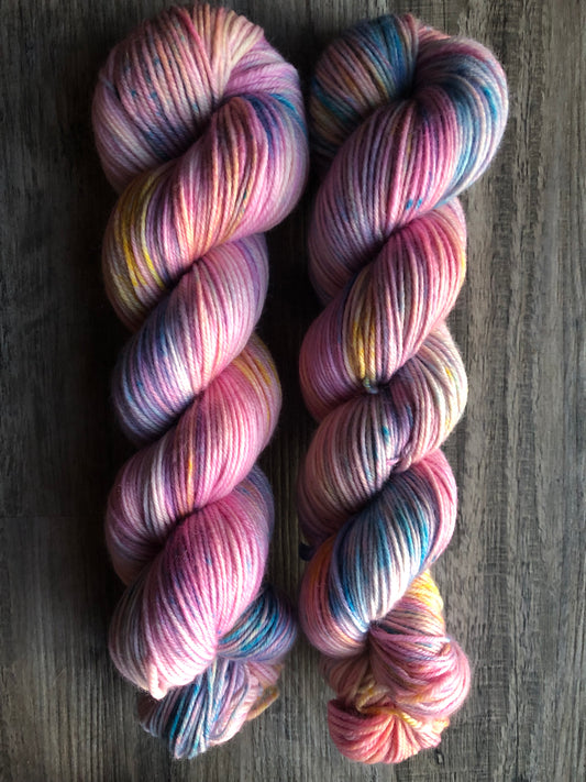 Dawn - variegated- Shown in DK weight. Available on other bases.  See description for details.
