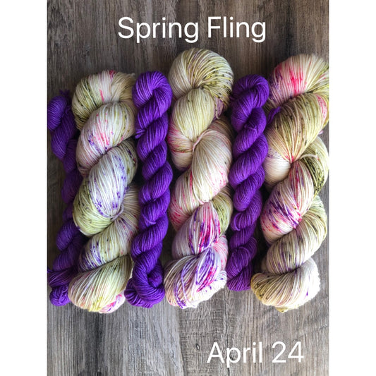April sock set “Spring Fling” with a Violet Mini