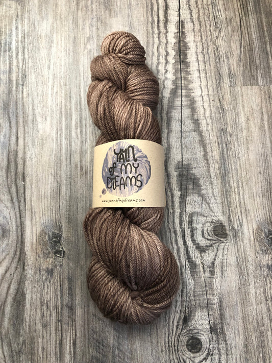 Pecan Brown - Brown Tonal, Semi Solid - 2022 Boho Farmhouse Collection. Available on DK, Worsted or Fingering weight.  See description for details.